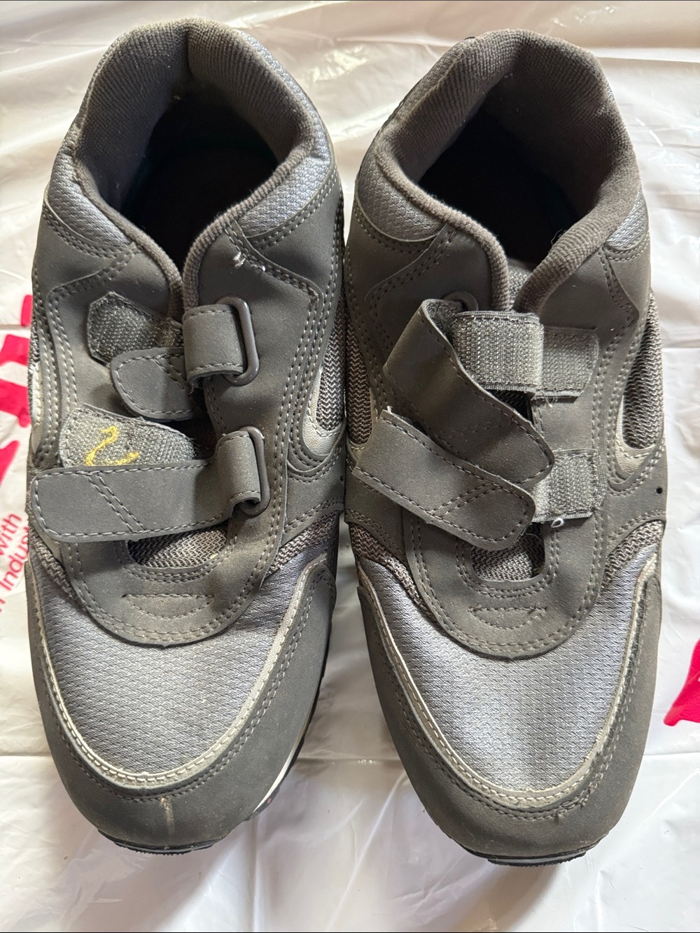 Gray Velcro Athletic Sneakers